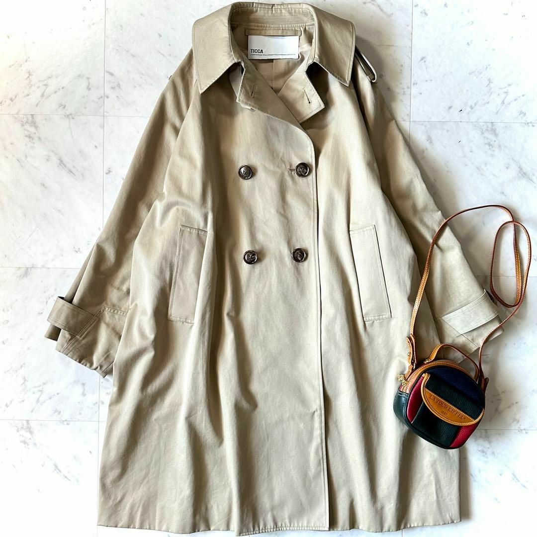 TICCA - 極美品 ティッカ TICCA トレンチコート ベージュ テント TICCA - 極美品 ティッカ TICCA トレンチコート ベージュ テント