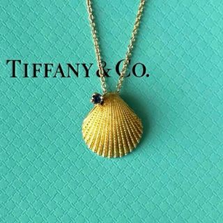 ティファニー(Tiffany & Co.)のティファニー　シェル　貝殻　ゴールド　サファイア　ペンダント　ネックレス(ネックレス)