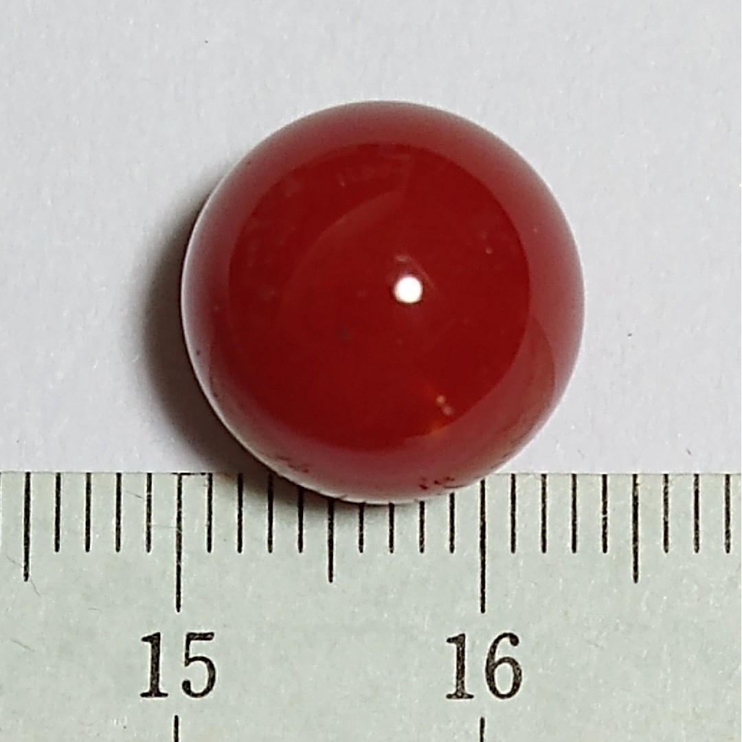 いいね感謝 p30 血赤 煌珊瑚 無穴 球 12.5mm 14.25ct レディースのアクセサリー(リング(指輪))の商品写真