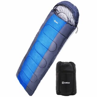 【色: ブルー】寝袋 冬用 オールシーズン シュラフ LICLI寝袋 1.8kg(寝袋/寝具)