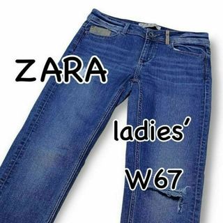 ザラ(ZARA)のZARA ザラ ダメージ加工 当て布 ストレッチ スキニー USA04 Mサイズ(デニム/ジーンズ)