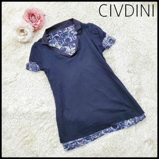 CIVIDINI チヴィディーニ トップス 総柄 イタリア製 Tシャツ(Tシャツ(半袖/袖なし))
