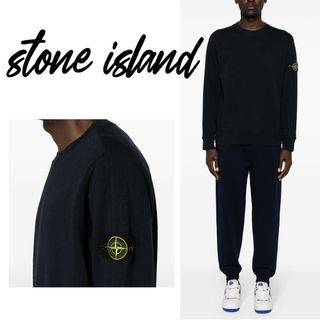 ストーンアイランド(STONE ISLAND)のストーンアイランド スウェット トレーナー ブラック オールド加工 Sサイズ(スウェット)