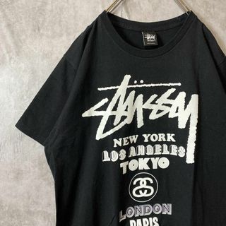 ステューシー(STUSSY)の【両面プリント】stussyライブツアーTシャツ古着ブラック黒カーティスM半袖(Tシャツ/カットソー(半袖/袖なし))