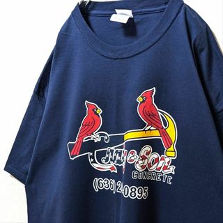 ポート&カンパニーカージナルス&sonコンクリートTシャツネイビー紺色XL古着(Tシャツ/カットソー(半袖/袖なし))