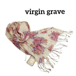 新品未使用タグ付き virgin grave リネン 麻 花柄 春夏 ストール(ストール/パシュミナ)