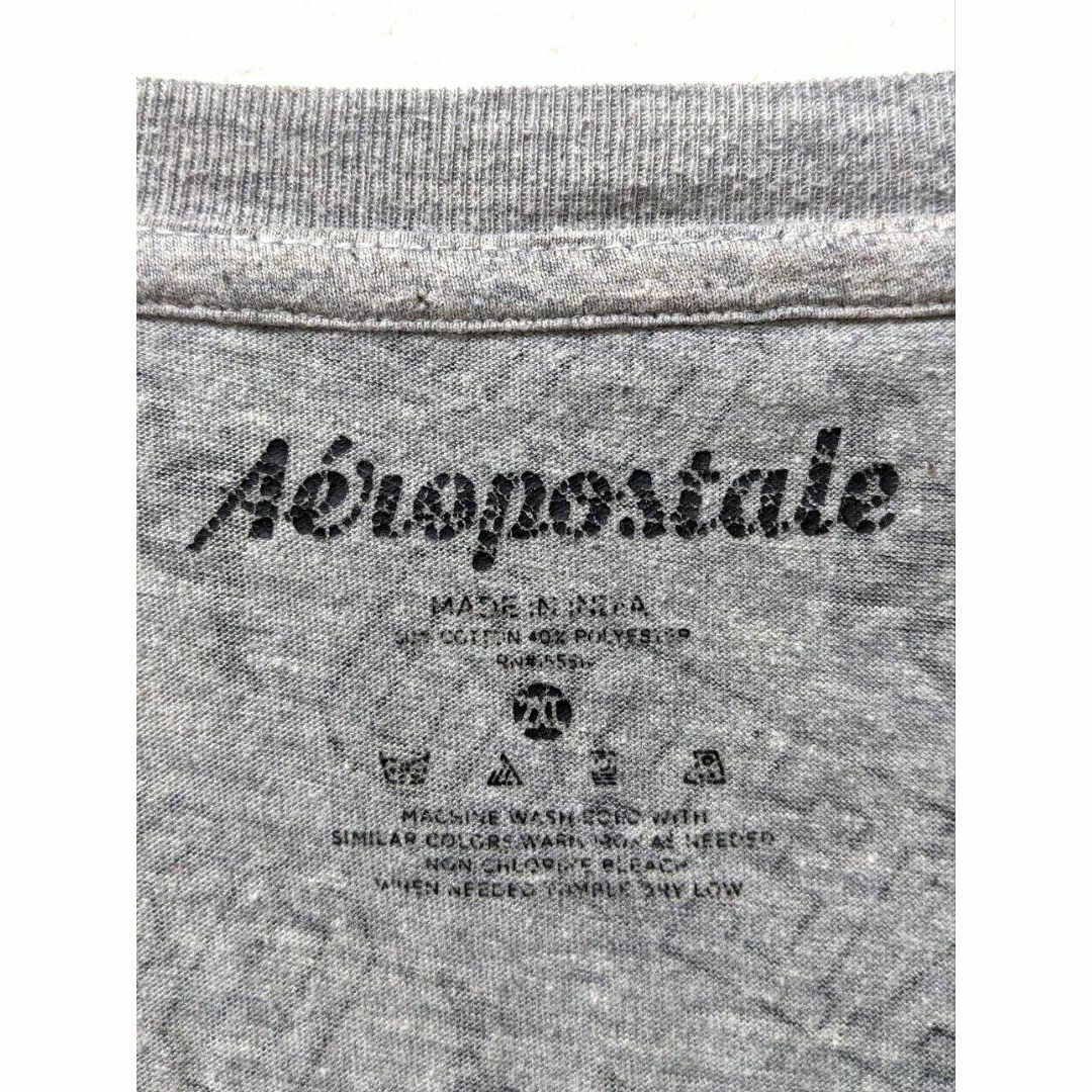 AEROPOSTALE(エアロポステール)のエアロポステール ロゴ 総柄 Tシャツ グレー 灰色 2XL 古着 メンズのトップス(Tシャツ/カットソー(半袖/袖なし))の商品写真