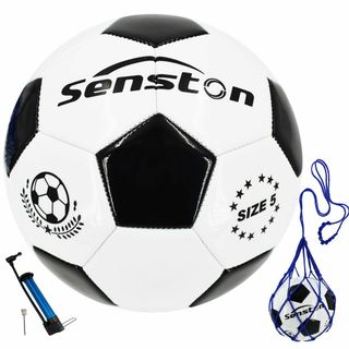 【色: ホワイト】Senston サッカーボール 5号球 き-トレーニング試合サ(その他)