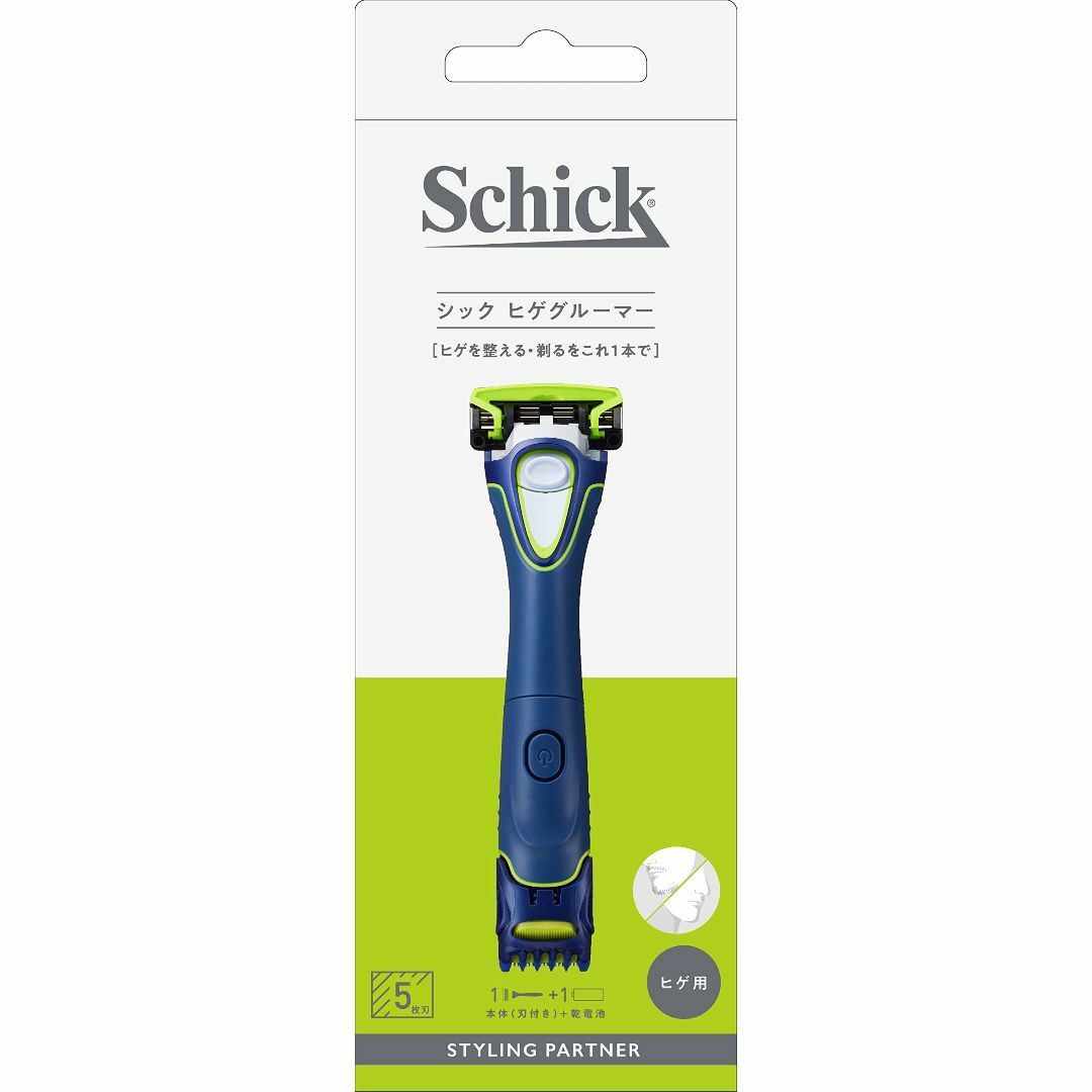 【パターン名:本体】シック Schick ヒゲグルーマー(刃付き) 1個 (x  スマホ/家電/カメラの美容/健康(その他)の商品写真