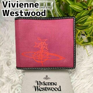 ヴィヴィアンウエストウッド(Vivienne Westwood)のヴィヴィアンウエストウッド 二つ折り財布 オーブ ロゴ ピンク レザー 革(財布)