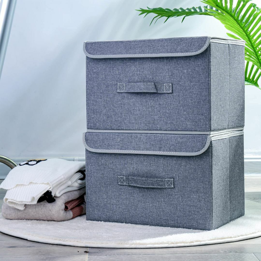 【新着商品】Bicoy 2個セット 収納ボックス ふた付き 大容量 前開き マジ インテリア/住まい/日用品の収納家具(ケース/ボックス)の商品写真