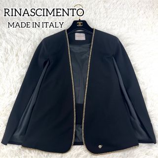 リナシメント(RINASCIMENTO)の極美品✨リナシメント　ノーカラージャケット　ゴールド　チェーン　ポンチョ(ノーカラージャケット)