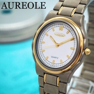 139【美品】AUREOLE オレオール時計　メンズ腕時計　チタン素材　高級(腕時計(アナログ))
