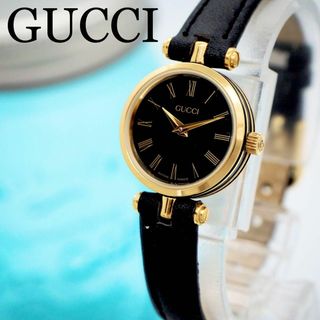 グッチ(Gucci)の161【美品】GUCCI グッチ時計　レディース腕時計　ブラックライン　希少(腕時計)