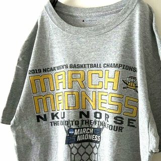 チャンピオン(Champion)のチャンピオン MARCH MADNESS Tシャツ L グレー 灰色 古着(Tシャツ/カットソー(半袖/袖なし))