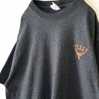 テキサス Distinctly Texas刺繍 Tシャツ L グレー古着(Tシャツ/カットソー(半袖/袖なし))