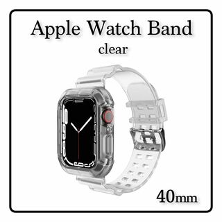 Apple Watch クリアバンド クリアベルト 透明 40mm(腕時計)