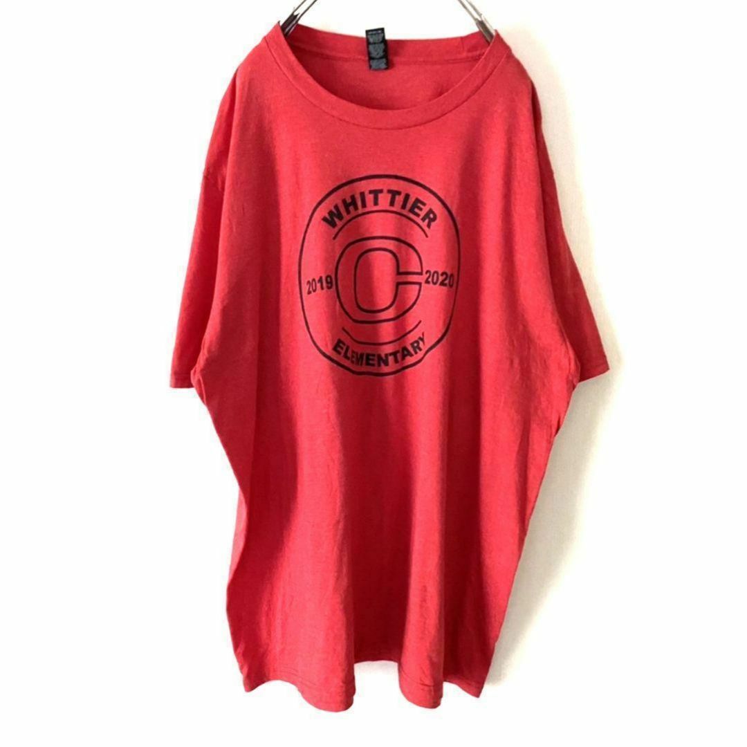 District(ディストリクト)のC WHITTIER エレメンタリー Tシャツ XL レッド 赤 古着 メンズのトップス(Tシャツ/カットソー(半袖/袖なし))の商品写真