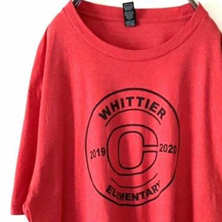 ディストリクト(District)のC WHITTIER エレメンタリー Tシャツ XL レッド 赤 古着(Tシャツ/カットソー(半袖/袖なし))