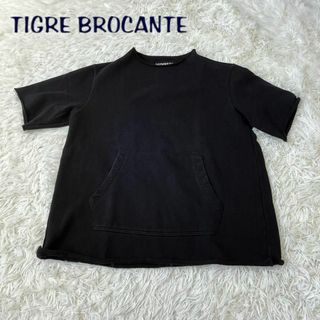 ティグルブロカンテ(TIGRE BROCANTE)のTIGRE ティグルブロカテ　スウェット　Tシャツ　カットオフ　ブラック(Tシャツ(半袖/袖なし))