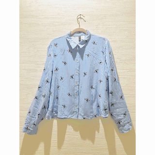 H&M ツバメ　ストライプ　シャツ　3(シャツ/ブラウス(長袖/七分))