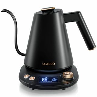 【新着商品】LEACCO 電気ケトル 温度調節 コーヒーポット 2種湯沸かしモー(その他)