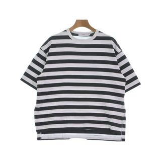 グラフペーパー(Graphpaper)のGraphpaper Tシャツ・カットソー 0(XS位) 白x黒(ボーダー) 【古着】【中古】(カットソー(半袖/袖なし))