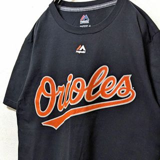 マジェスティック(Majestic)のマジェスティックMLBオリオールズ#19デービス Tシャツ ブラック黒 古着(Tシャツ/カットソー(半袖/袖なし))