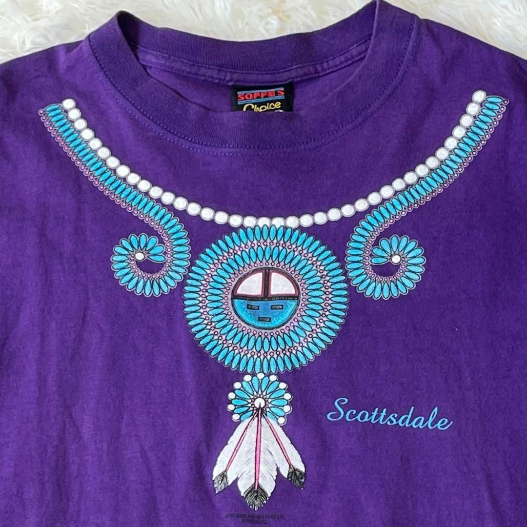 SOFFES ネイティブ 古着 90s ビンテージ Tシャツ パープルの通販 SOFFES ネイティブ 古着 90s ビンテージ Tシャツ パープルの通販
