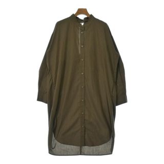 person&people ワンピース F 茶x黒(ストライプ) 【古着】【中古】(ひざ丈ワンピース)