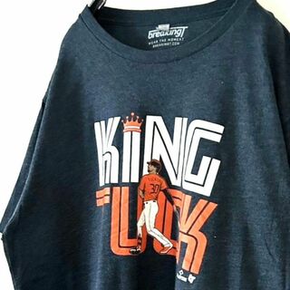 breaking キング トラック Tシャツ Tシャツ ネイビー紺色グレー古着(Tシャツ/カットソー(半袖/袖なし))