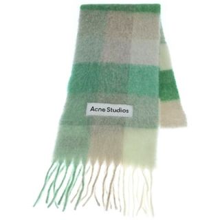 アクネストゥディオズ(Acne Studios)のAcne Studios マフラー - 緑xベージュxアイボリー(チェック) 【古着】【中古】(マフラー/ショール)