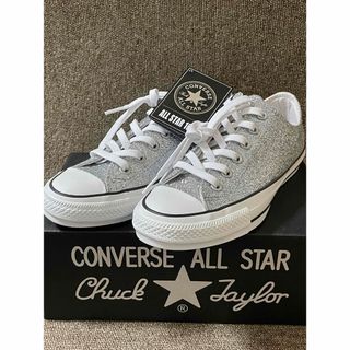 コンバース(CONVERSE)の新品 コンバース グリッター スニーカー 厚底 24.5㎝ シルバー 100周年(スニーカー)