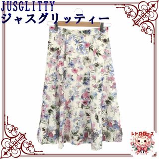 ジャスグリッティー(JUSGLITTY)のJUSGLITTY ジャスグリッティー スカート ひざ丈スカート フレア レース(ひざ丈スカート)