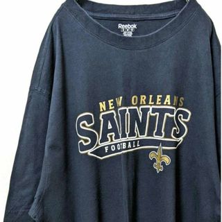 Reebok - リーボックNFLニューオーリンズセインツロゴ Tシャツ ブラック黒色XL古着