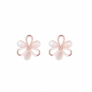 18金 ピアス レディース 人気 上質ジルコニア 桜 ピアス 金属アレルギー対応(その他)