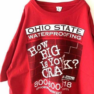 Keya OHIO STATE CRACK Tシャツ XL レッド 赤 古着(Tシャツ/カットソー(半袖/袖なし))