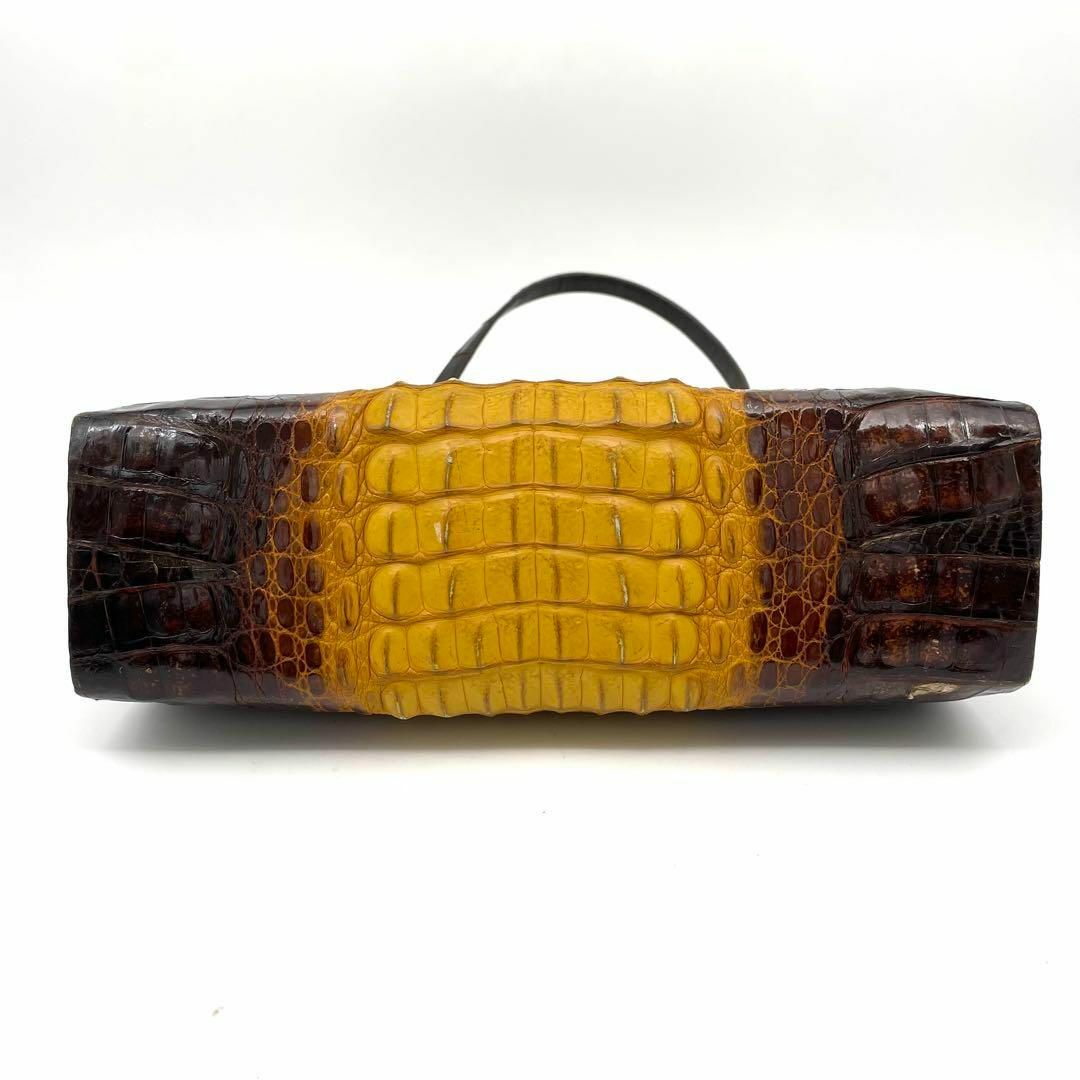最高級 カイマンワニ 本革 ハンドバッグ 60502 レディースのバッグ(ハンドバッグ)の商品写真