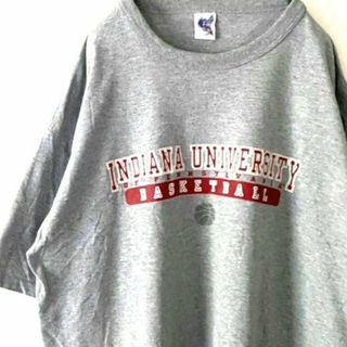 ラッセルアスレティック(Russell Athletic)のインディアナ UNIVERSITY バスケットボールカレッジTシャツLグレー古着(Tシャツ/カットソー(半袖/袖なし))