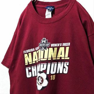 NCAAフロリダ州立大学セミノールズ Tカレッジシャツえんじレッド赤古着(Tシャツ/カットソー(半袖/袖なし))