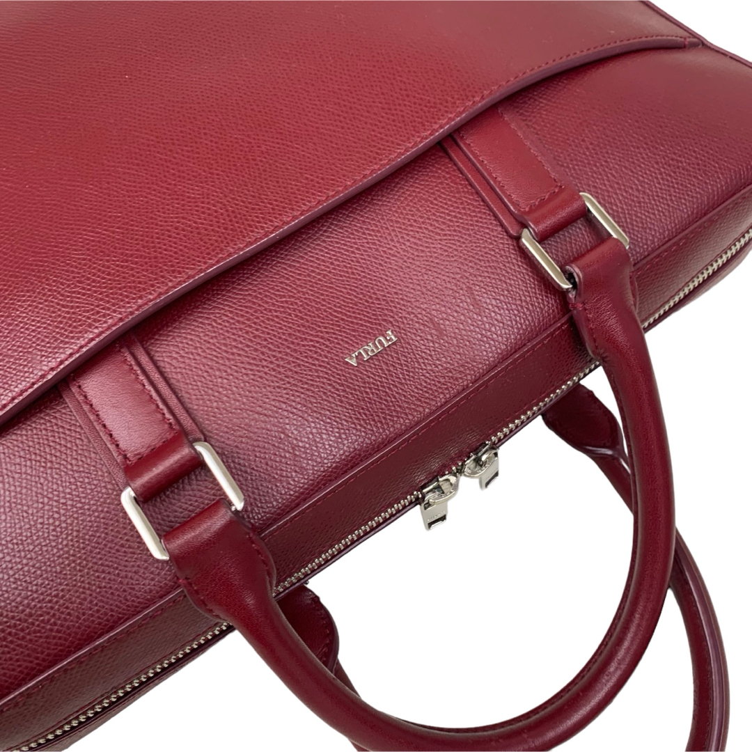 Furla(フルラ)の良品 フルラ FURLA 2way ブリーフケース ビジネスバッグ 赤 ボルドー レディースのバッグ(ハンドバッグ)の商品写真