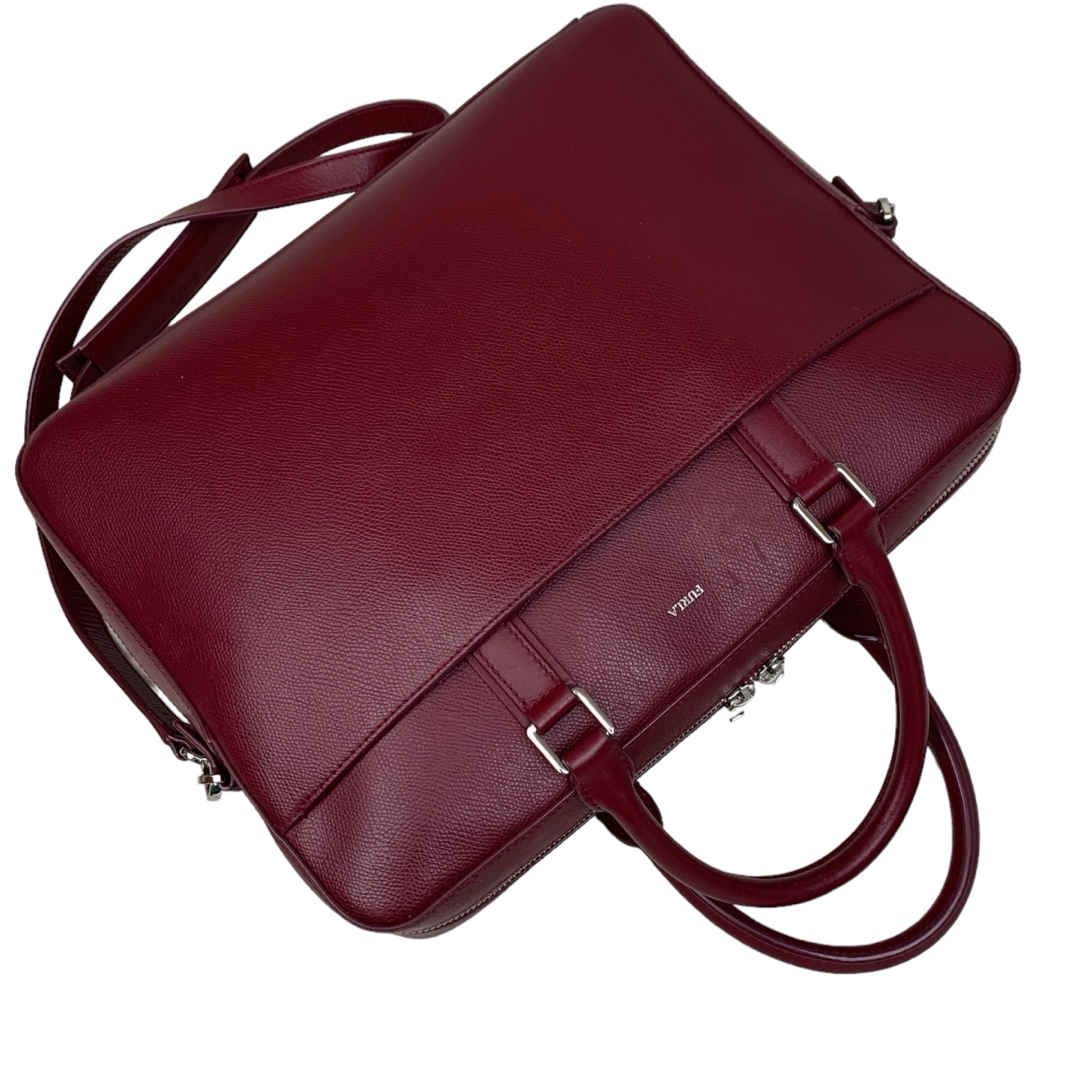 Furla(フルラ)の良品 フルラ FURLA 2way ブリーフケース ビジネスバッグ 赤 ボルドー レディースのバッグ(ハンドバッグ)の商品写真