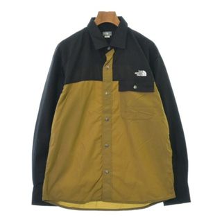 THE NORTH FACE カジュアルシャツ M マスタードx黒 【古着】【中古】(シャツ)