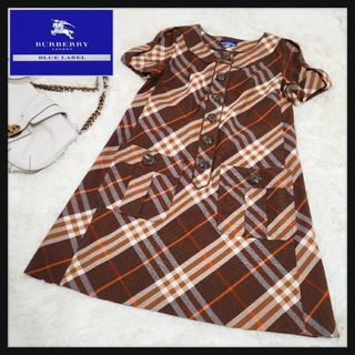 バーバリーブルーレーベル(BURBERRY BLUE LABEL)の【美品】バーバリー ブルーレーベル ノバチェック ワンピース 38 M(ひざ丈ワンピース)