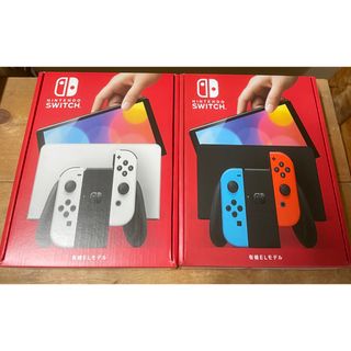 ニンテンドースイッチ(Nintendo Switch)の☆新品☆ Nintendo Switch  ホワイト1台　ネオン1台(家庭用ゲーム機本体)