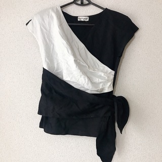 ヴィンテージ(VINTAGE)のVINTAGE  カシュクール 風  カットソー トップス Tシャツ 半袖 黒(カットソー(半袖/袖なし))