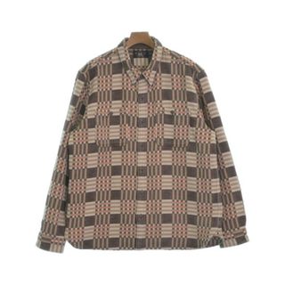 RRL カジュアルシャツ XL ベージュx茶xオレンジ(チェック) 【古着】【中古】