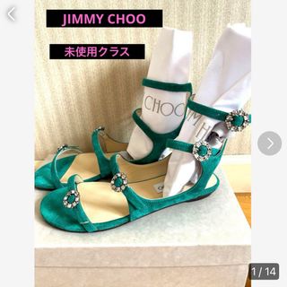 未使用クラス♪JIMMY CHOOサンダル スエード スワロフスキークリスタル