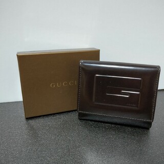 グッチ(Gucci)のオールドグッチ エナメル Gロゴ 財布 ジャンク ブラウン(財布)