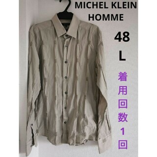 エムケーミッシェルクランオム(MK MICHEL KLEIN homme)のミッシェルクランオム　長袖シャツ　カーキ色　48　L(シャツ/ブラウス(長袖/七分))